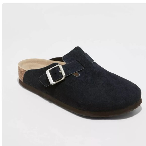 Black 6.5 Slip-on Suede Clog Mule Flats - Universal Thread Betsy - Picture 1 of 4